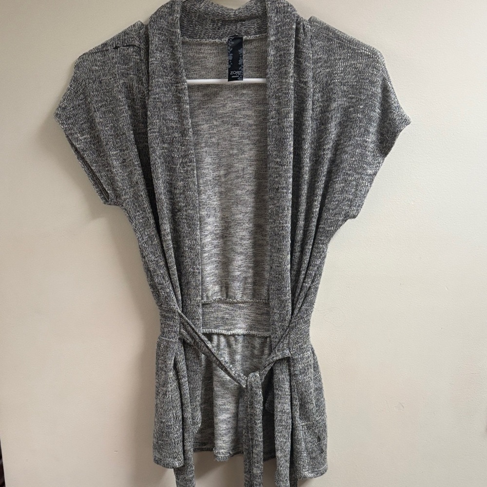 Cozy Gray Open-Front Women’s Sweater Cardigan